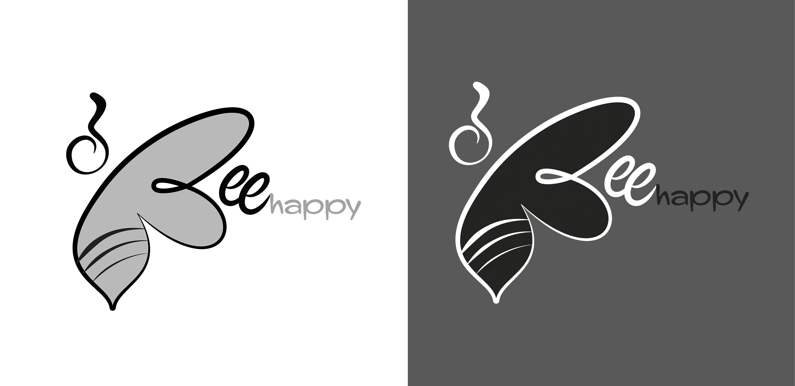 Bee Happy Black and White